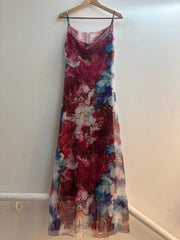 GG1013 Rose Mesh Maxi Dress