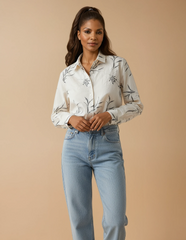 GG2008 Cream Embroidered Blouse