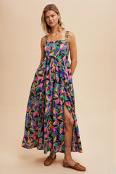 DD7061 Azure Printed Maxi