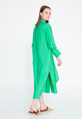 DD8023 Green Tie-Front Shirt Dress