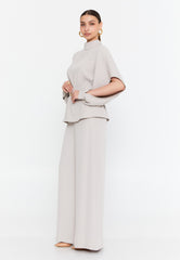 DD8013 Stone High Neckline Top