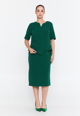 DD511 Emerald Pencil Cut Midi Dress