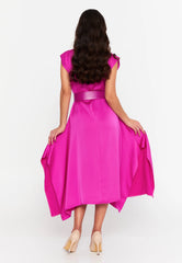 DD512 Fuschia Asymmetrical Dress