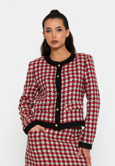 DD502 Red Tweed Patterned Jacket