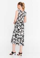 DD8028 BW Swirl Midi Dress