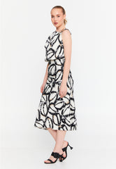 DD8028 BW Swirl Midi Dress