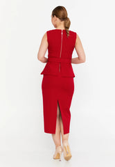 GG3011 Red Peplum Official Dress