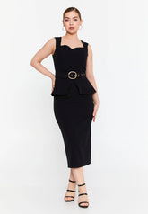 GG3010 Black Peplum Official Dress