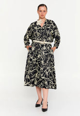 GG3044 BW Floral Midi Dress