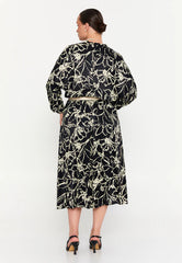 GG3044 BW Floral Midi Dress