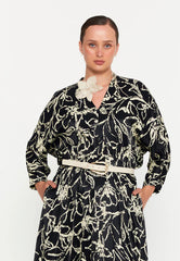 GG3044 BW Floral Midi Dress