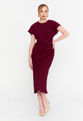 DD8009 Cherry Cinched Waist Midi