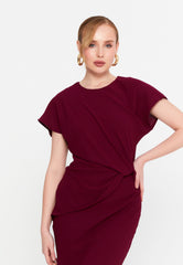 DD8009 Cherry Cinched Waist Midi