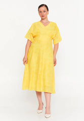 GG3045 Yellow Floral Print Official Dress