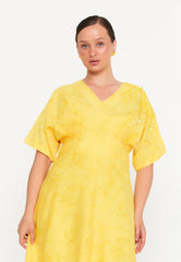 GG3045 Yellow Floral Print Official Dress