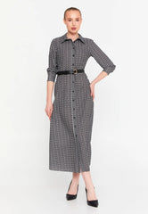 GG3008 Black Geo Print Official Dress