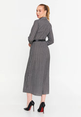 GG3008 Black Geo Print Official Dress