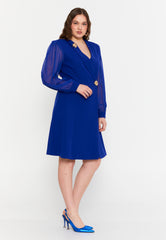 DD8039 Blue Blazer Dress