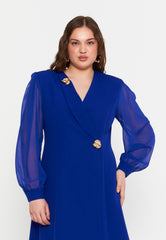 DD8039 Blue Blazer Dress