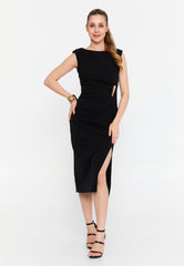 DD8008 Black Gold Detail Midi