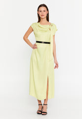 DD8027 Yellow Satin Midi