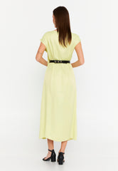 DD8027 Yellow Satin Midi