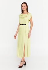 DD8027 Yellow Satin Midi