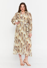 DD8019 Yellow Mink Chiffon Dress