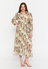 DD8019 Yellow Mink Chiffon Dress