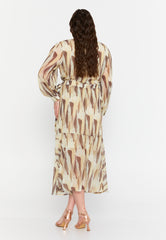 DD8019 Yellow Mink Chiffon Dress