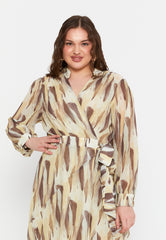 DD8019 Yellow Mink Chiffon Dress