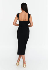 GG3027 Black Pencil Cut Dress