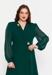 DD8040 Green Blazer Dress