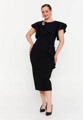GG3039 Black Frill Official Dress