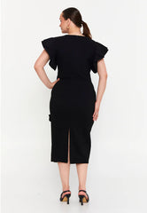 GG3039 Black Frill Official Dress