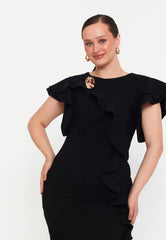 GG3039 Black Frill Official Dress