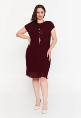 GG3033 Brick Red Straight Cut Dress