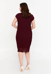 GG3033 Brick Red Straight Cut Dress