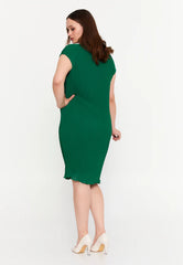 GG3034 Green Straight Cut Dress