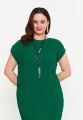 GG3034 Green Straight Cut Dress