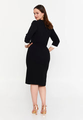 GG3005 Black Square Detail Official Dress