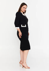 GG3005 Black Square Detail Official Dress