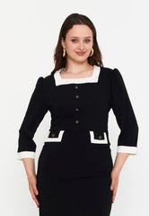 GG3005 Black Square Detail Official Dress