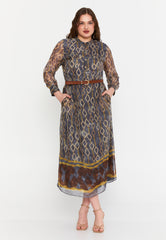 DD8006 Brown Square Midi