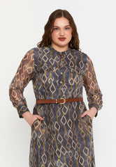 DD8006 Brown Square Midi