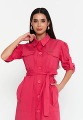 GG3026 Fuchsia Shirt Dress