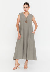 DD8034 Linen Midi Free Flow Dress