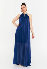 GG3012 Navy Chiffon Maxi Dress