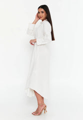 GG3028 White Maxi Shirt Dress