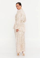 GG3048 Cream Spotted Maxi Dress